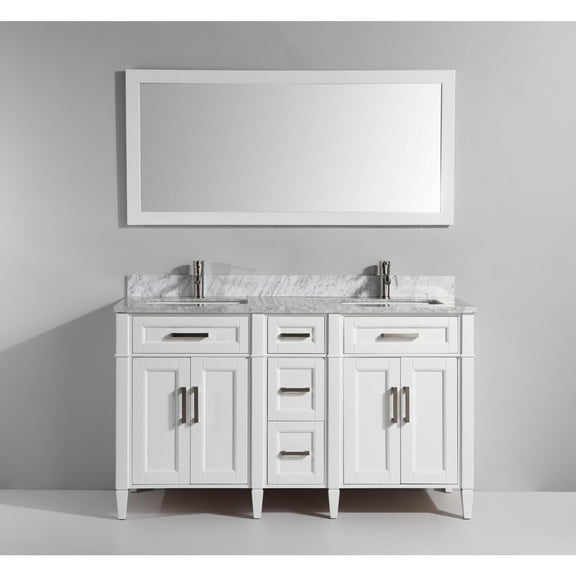 Vanity Art VA2060DW 60 in. Single Sink Bathroom Vanity Set, White