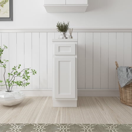 Vanity Art VA4012-1W Vanity Cabinet with Knockdown, White - 12 x 21 x 32.5 in.