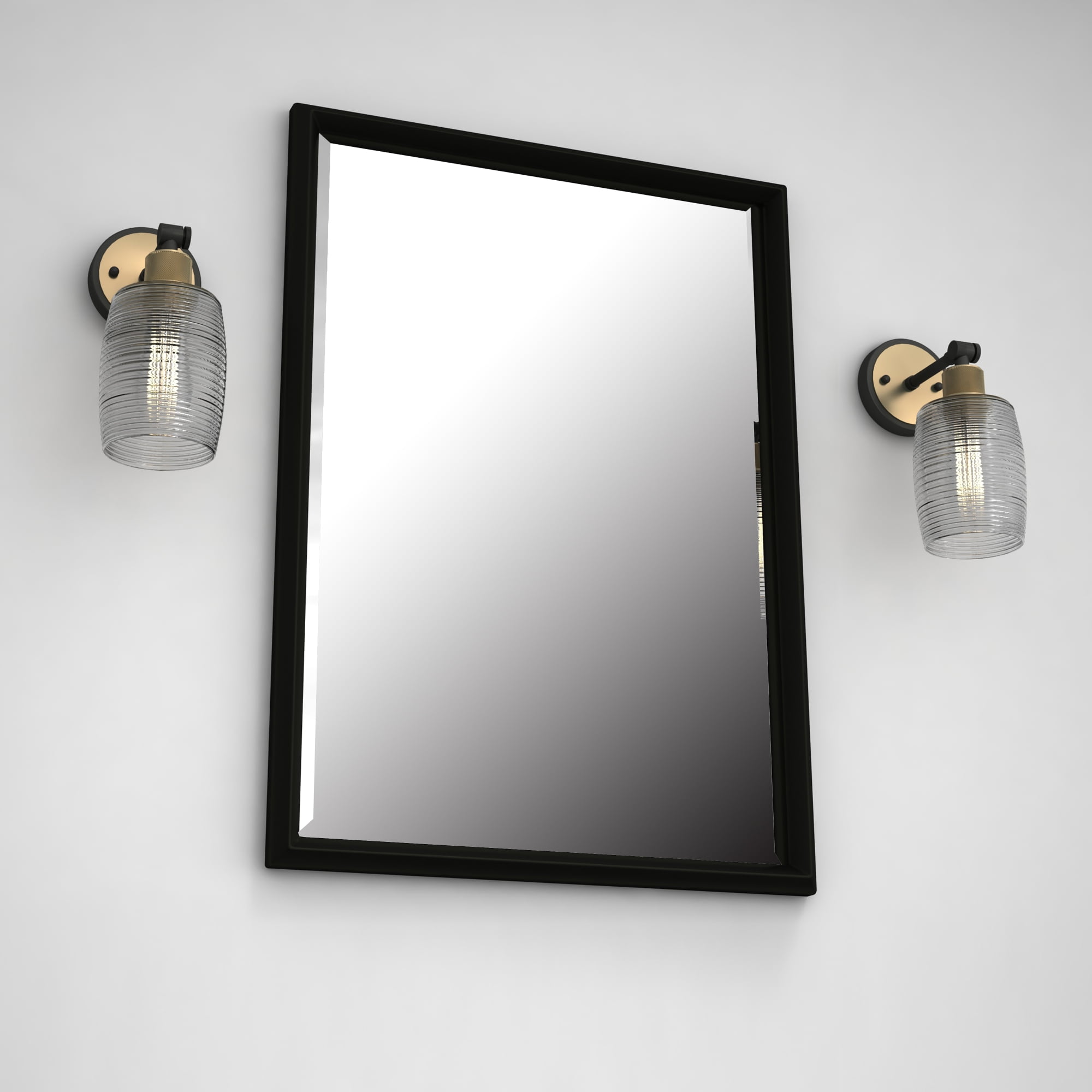 Vanity Art Wall Vanity Light Fixture 1-Light Wall Sconce Lighting Antique Brass Modern Bathroom Lights with Clear Glass Shade Vintage Porch Wall Lamp for Mirror Kitchen Living Room BA206-1BK-AB-CL
