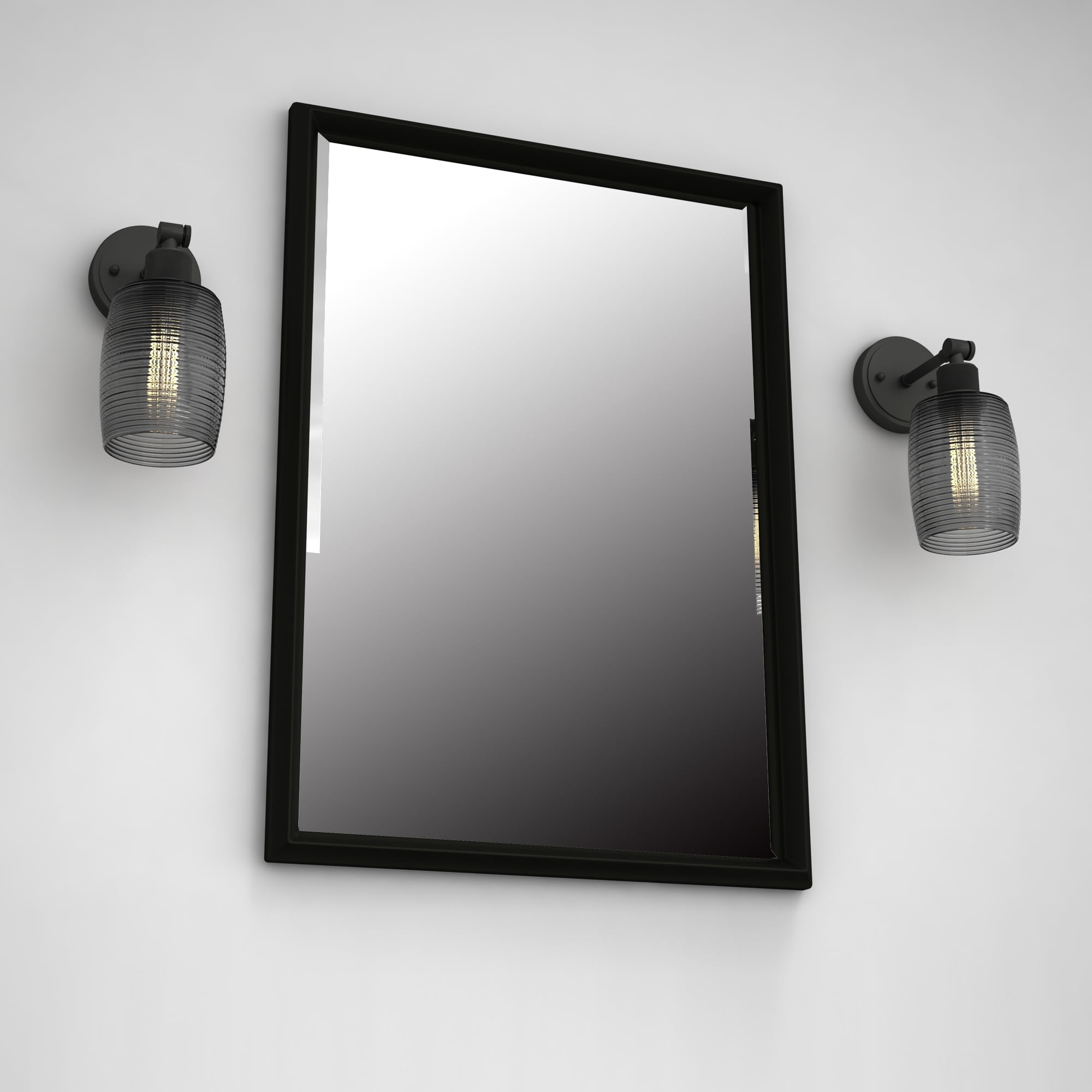 Vanity Art Wall Vanity Light Fixture 1-Light Wall Sconce Lighting Burning Gray Modern Bathroom Lights with Smoked Glass Shade Vintage Porch Wall Lamp for Mirror Kitchen Living Room BA206-1BG-SK