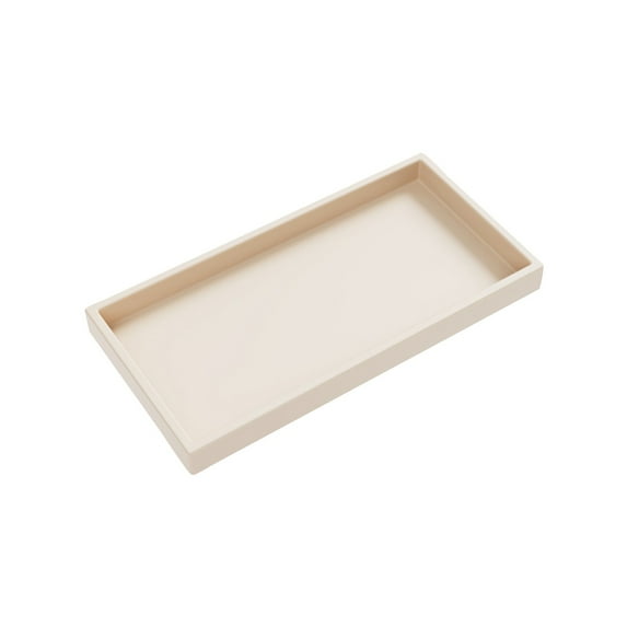 Vanity and Bathroom Tray,ABS Countertop Organizer,Waterproof Vanity Tray for Toilet Tank,Perfume,Soap,Keys,Bathroom Accessories,Kitchen and Bath Trays,Non Slip Small Trays(Beige,7.9")
