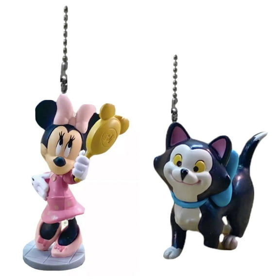 Vanity Botique Minnie & Figaro Cat Lamp Fan Pull Chain PVC Figurine Pet Helper New