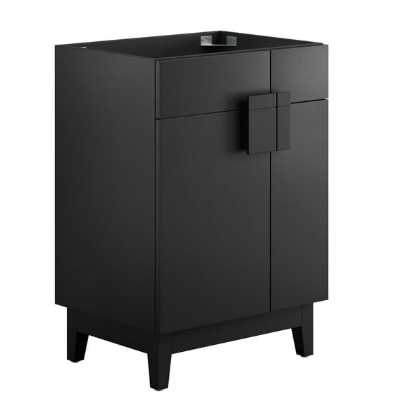 Vanity Cabinet (Sink not included), Black, Melamine Wood , Hotel Bedroom Bathroom, Modern Contemporary HB36063