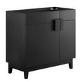 thumbnail image 1 of Vanity Cabinet (Sink not included), Black, Melamine Wood , Hotel Bedroom Bathroom, Modern Contemporary HB36081, 1 of 9