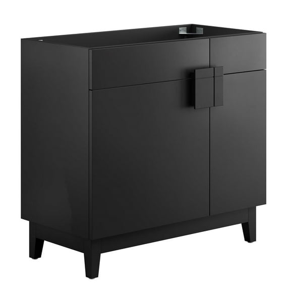 Vanity Cabinet (Sink not included), Black, Melamine Wood , Hotel Bedroom Bathroom, Modern Contemporary HB36081