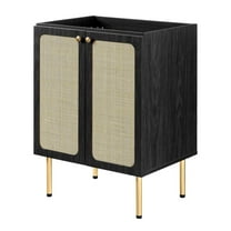 Vanity Cabinet (Sink not included), Black, Wood, Hotel Bedroom Bathroom, Modern Contemporary HB36368