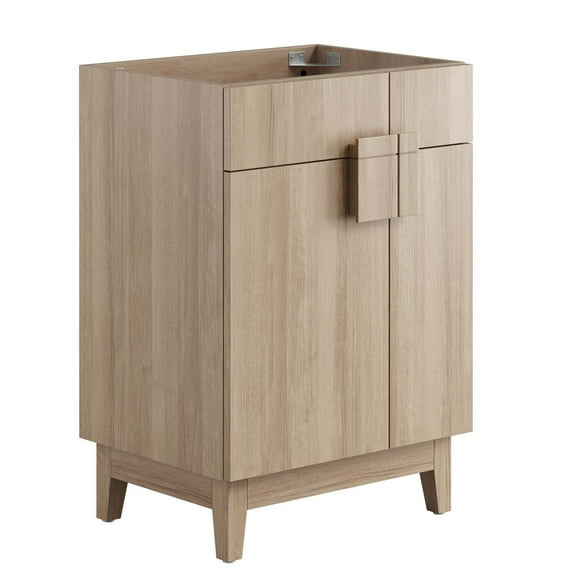 Vanity Cabinet (Sink not included), Brown Oak, Melamine Wood , Hotel Bedroom Bathroom, Modern Contemporary HB36061