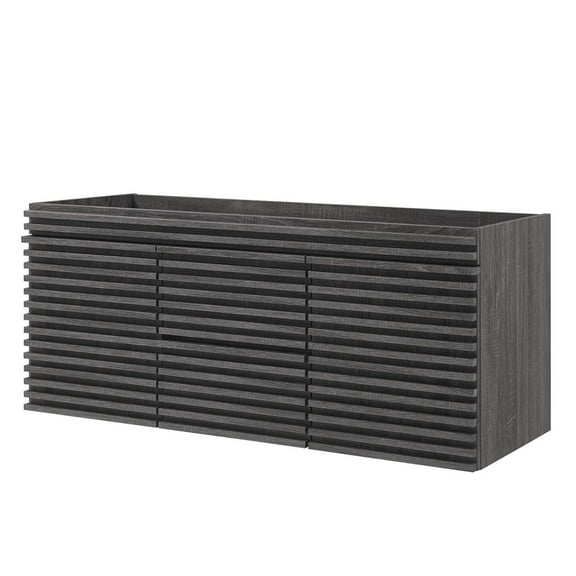 Vanity Cabinet (Sink not included), Dark Grey Gray, Wood, Mid Century Hotel Bedroom Bathroom, Modern Contemporary HB34236
