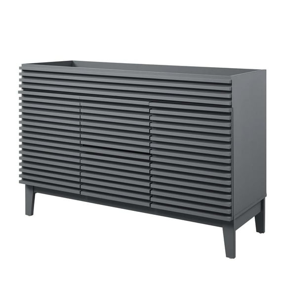 Vanity Cabinet (Sink not included), Grey Gray, Wood, Mid Century Hotel Bedroom Bathroom, Modern Contemporary HB33354