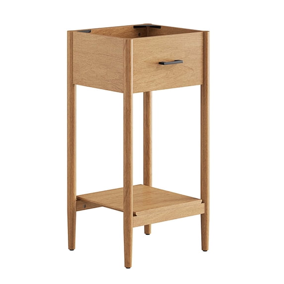 Vanity Cabinet (Sink not included), Natural, Wood, Mid Century Hotel Bedroom Bathroom, Modern Contemporary HB36347