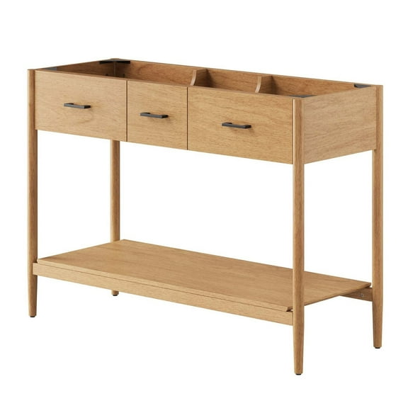 Vanity Cabinet (Sink not included), Natural, Wood, Mid Century Hotel Bedroom Bathroom, Modern Contemporary HB36357