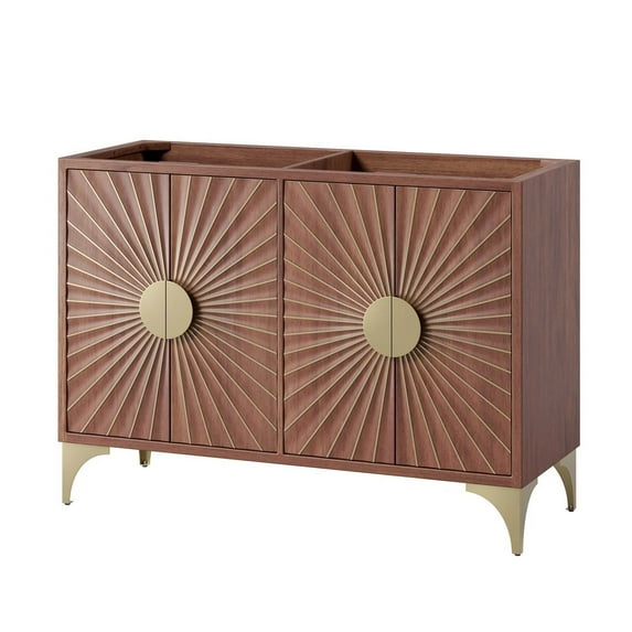 Vanity Cabinet (Sink not included), Walnut, Wood, Hotel Bedroom Bathroom, Modern Contemporary HB34497