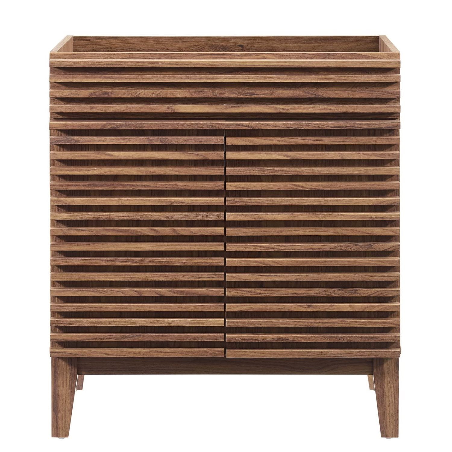 Walnut 30" Freestanding Mid-Century Modern Bathroom Vanity