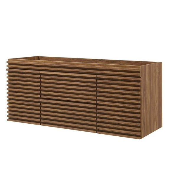 Vanity Cabinet (Sink not included), Walnut, Wood, Mid Century Hotel Bedroom Bathroom, Modern Contemporary HB34233