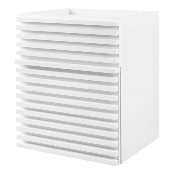 Vanity Cabinet (Sink not included), White, Wood, Mid Century Hotel Bedroom Bathroom, Modern Contemporary HB33485