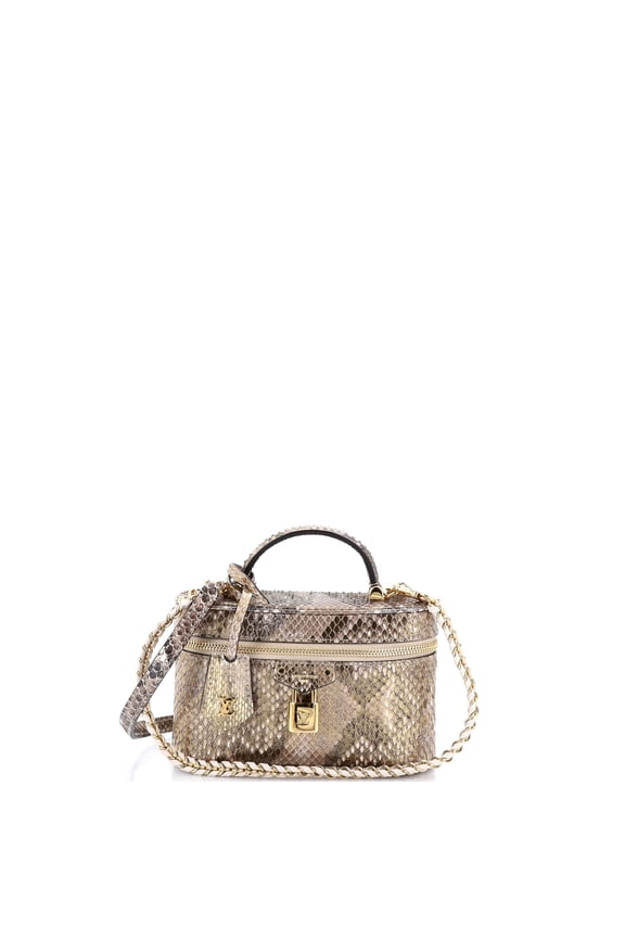 Pre-Owned Vanity Chain Pouch Python By Rebag