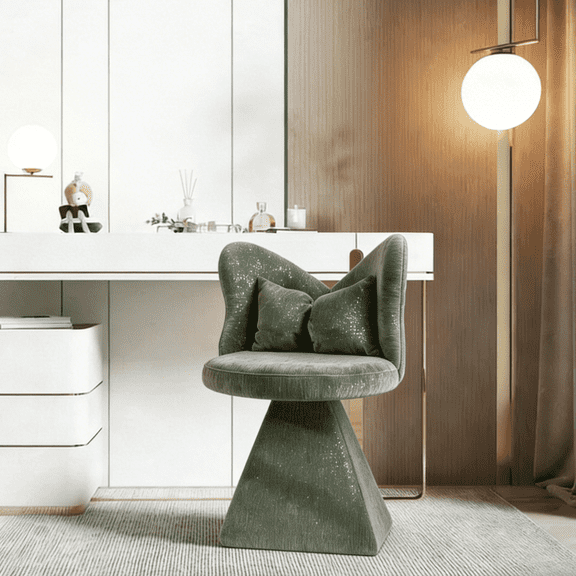Vanity Chair with Butterfly Back - Swivel Accent Chair, Dining Chairs, Makeup Stool for Bedroom Dressing Table, Suitable for Living Room, Dining Room, Study, Recreational Areas