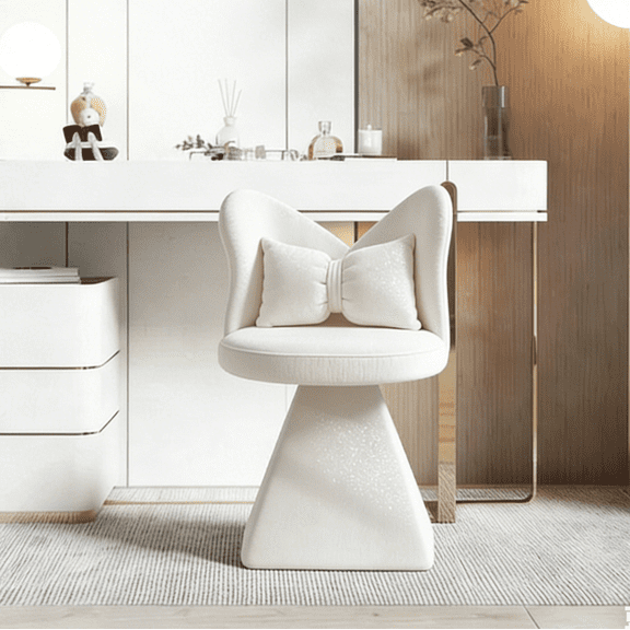 Vanity Chair with Butterfly Back - Swivel Accent Chair, Dining Chairs, Makeup Stool for Bedroom Dressing Table, Suitable for Living Room, Dining Room, Study, Recreational Areas