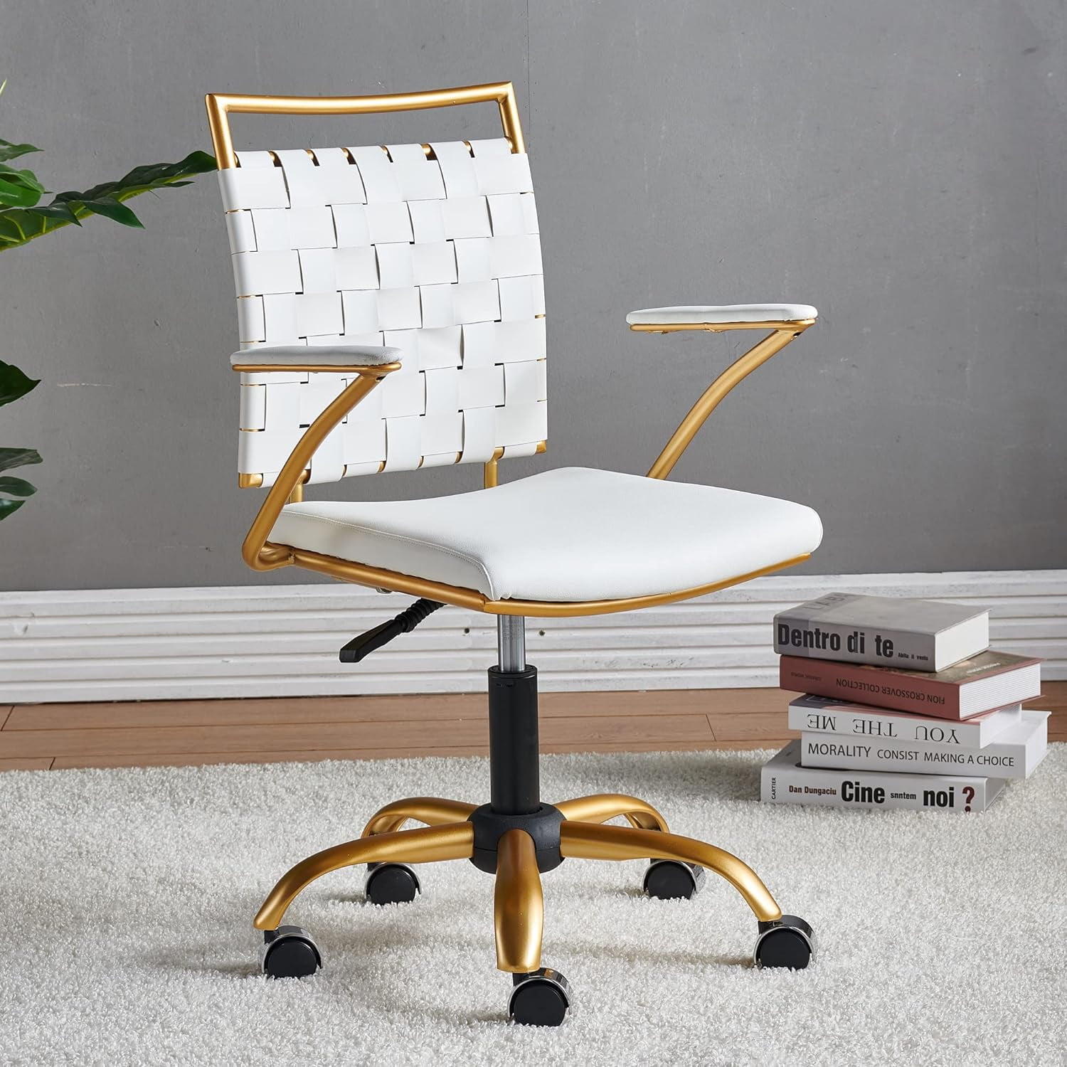 slim fit dress slacks Boucle Stool / Bedroom Chair with Gold Legs