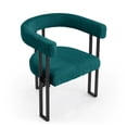thumbnail image 1 of Vanity Chair for Makeup Room, Corduroy Accent Chair with U-Shaped Backrest, Modern Comfy Desk Chair No Wheels, Upholstered Dining Chair with Metal Legs for Bedroom, Living Room (Blue,1), 1 of 7