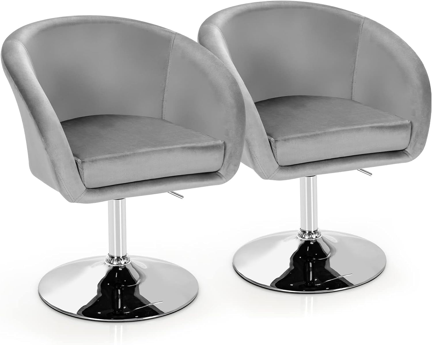 Vanity Chair Set of 2, Height Adjustable Modern Velvet Makeup Chair