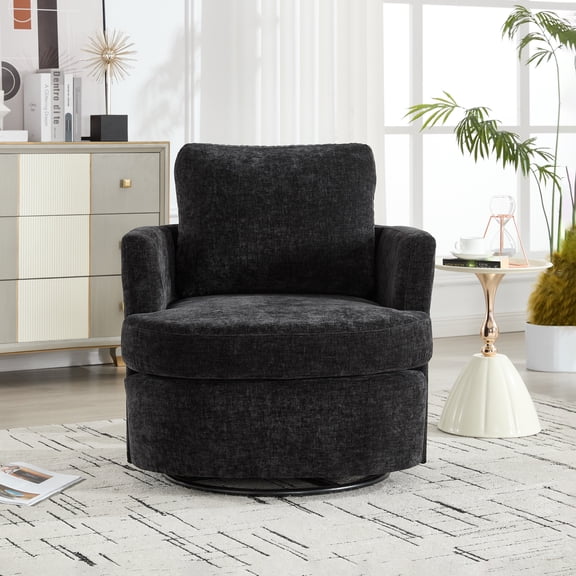 Vanity Chair,Swivel Accent Chair, 360 Degree Round Swivel Barrel Chair, Uph