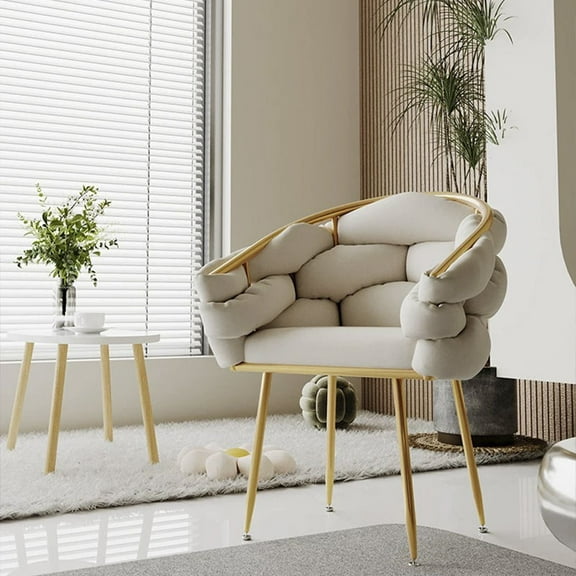 Vanity Chair for Home, Modern Luxury Bubble Chair with Backrest, Lightweight Makeup Stool for Bedroom, Dressing Table, Girls