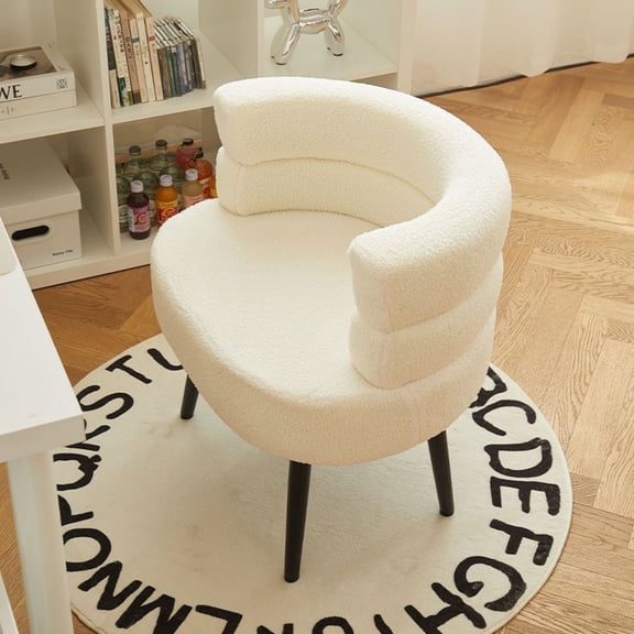 Vanity Chair with Back Support, Soft Cushioned Accent Stool, Comfortable Makeup Stool for Bedroom, Living Room, Dressing Table or Home Office