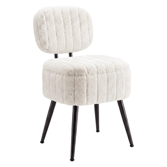 Stool 8 Inch Vanity Chair with Backrest and Hidden Storage, 28.9 inch Fleece Ottoman ...