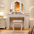 Vanity Desk with Lights Makeup Vanity Table with TriFold Mirror 10