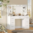 Vanity Desk, Makeup Vanity with 10 LED Lights & 7 Metal Sliding Drawers