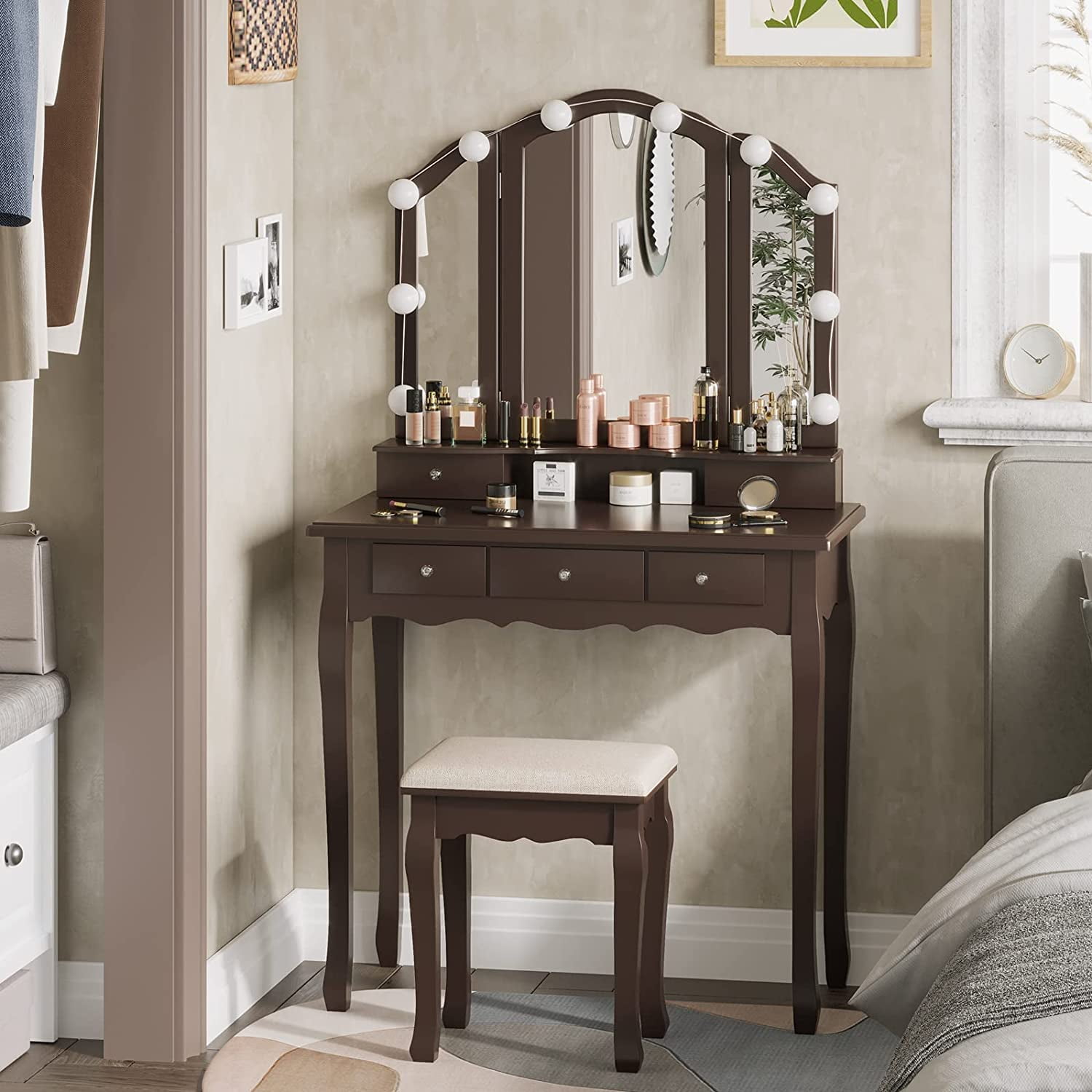 Multipurpose desk vanity discount