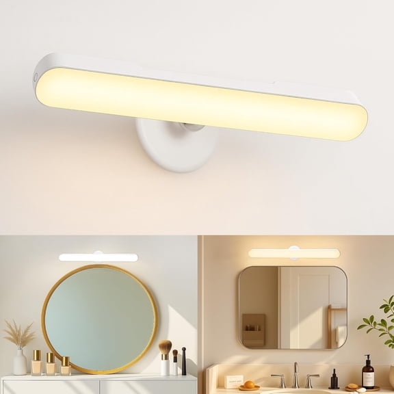 Vanity Desk Mirror Light, 11" Makeup Mirror Fill Light, Adjustable Color Temp and Brightnes, 4000mAh Rechargeable Battery for Vanity Desk, Makeup Mirror