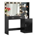 thumbnail image 1 of Vanity Desk with Mirror and Lights, 46.4IN Dressing Table with 2 Large Drawer&Large Vertical Organizer, 3 Level Dresser & 3 Lighting Modes Adjustable Brightness, Suitable for Bedroom, 1 of 1