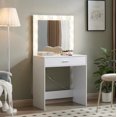 thumbnail image 1 of Vanity Desk with Mirror and Lights, Dressing Table with Large Drawer, 1 Level Storage Dresser & 3 Lighting Modes Adjustable Brightness, Suitable for Bedroo, 1 of 5