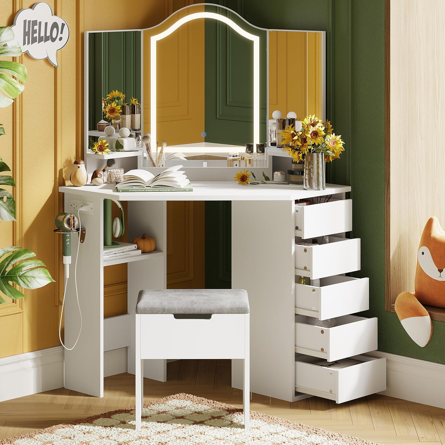 Vanity Desk with Mirror and Lights Makeup Vanity Desk with Lights 3