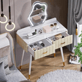 Vanity Desk with Mirror and Lights Makeup Vanity Table with 2 Drawers