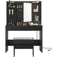 Vanity Desk with Power Outlets, Makeup Vanity with Mirror and Lights