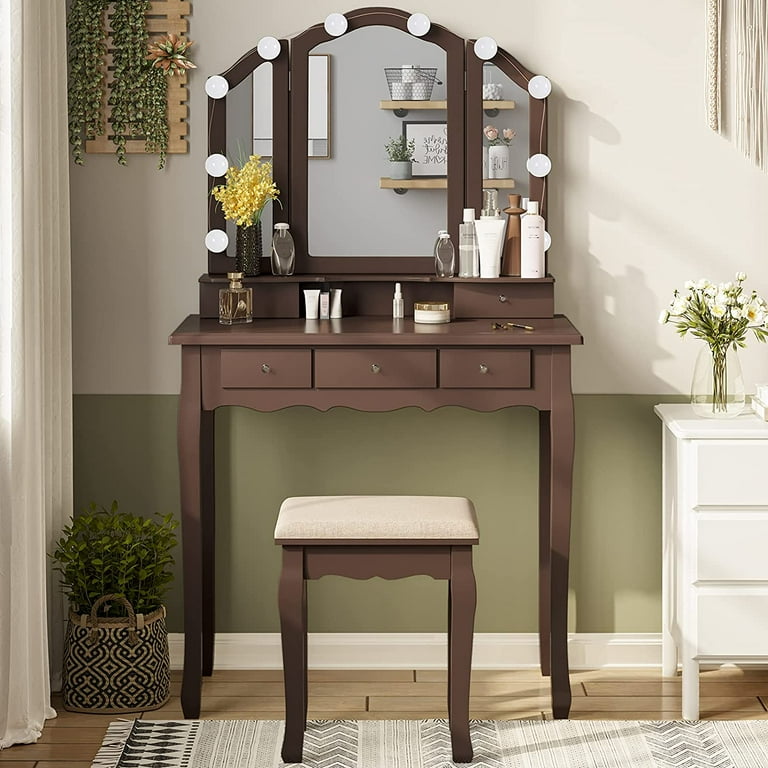 Holl vanity set with stool and mirror shop