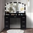Vanity Desk with Large Lighted Mirror, 43.3" Makeup Vanity Table with 7