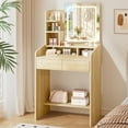 thumbnail image 1 of Vanity Desk with Lighted Mirror Set of 2, Wooden, 1 of 1