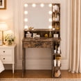 thumbnail image 1 of Vanity Desk with Mirror and Lights, Akaber Small Makeup Vanity with Large Drawer, 1 of 9