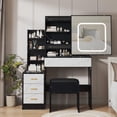 thumbnail image 1 of Vanity Desk with Sliding Mirror and Led Lights, Vanity Table with Power Outlet, 1 of 4