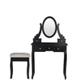 thumbnail image 1 of Vanity Dressing Table Set w/ Stool for Bedroom, Black, 5 Drawers, 1 of 4