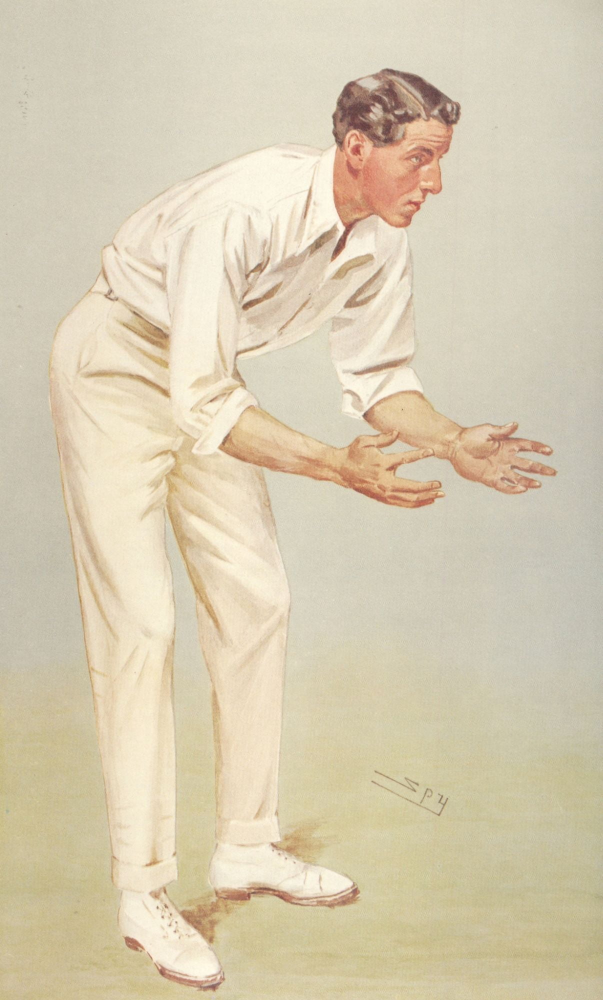 Vanity Fair 1907 Mr KL Hutchings (cricketer) Canvas Art - Leslie M Ward (18 x 24)