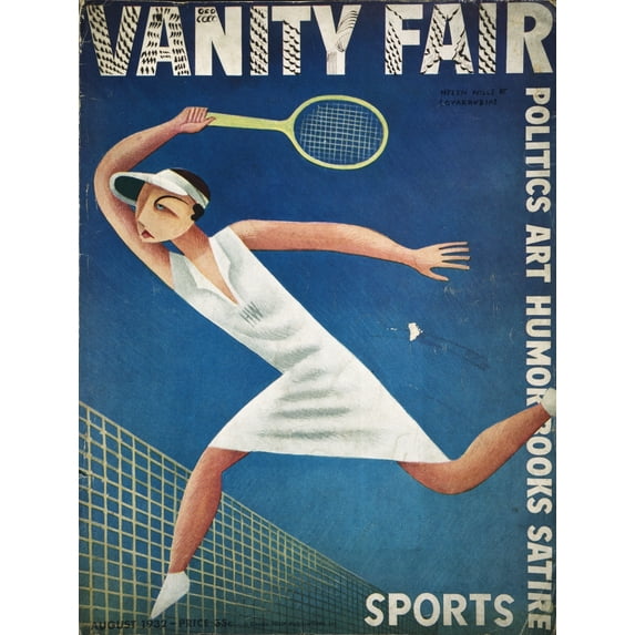 Vanity Fair, 1932. /Na 1932 Cover Of 'Vanity Fair' With A Caricature Of American Tennis Player Helen Wills. Poster Print by (24 x 36)