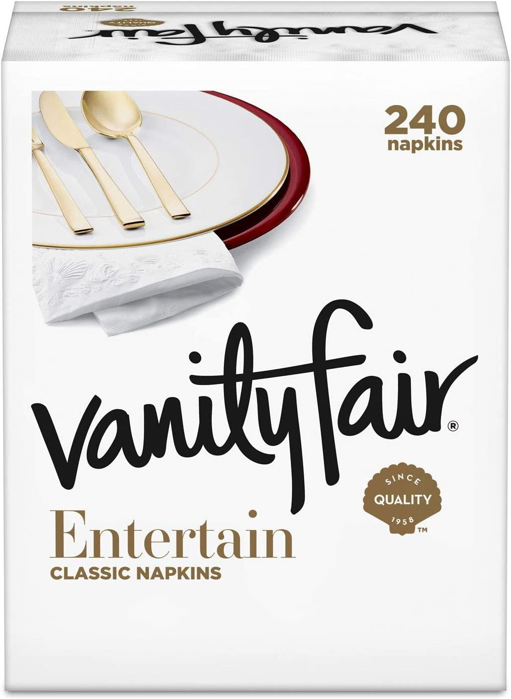 Vanity Fair Disposable 3-Ply Dinner Impressions Napkins, 240