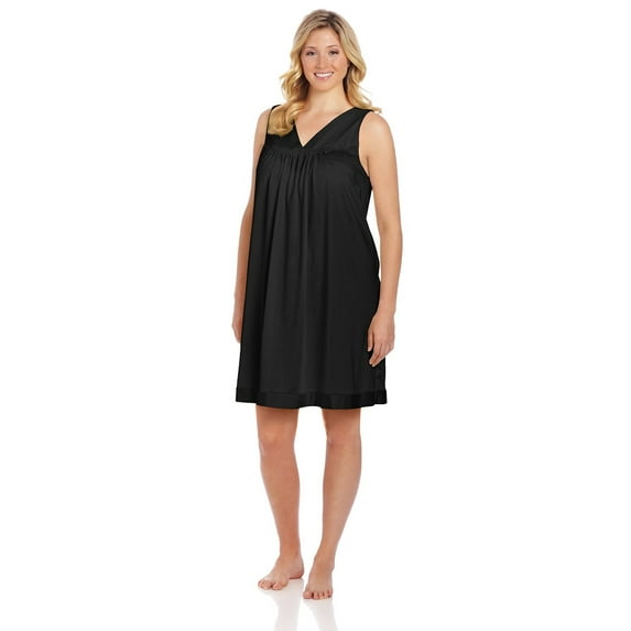 Vanity Fair Coloratura Women`s Plus-Size Short Nightgown, 3X, Wisteria Bud