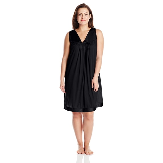 Vanity Fair Coloratura Women`s Short Nightgown, M, Canary Yellow
