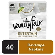 Vanity Fair Entertain 4.9 in x 4.9 in 3-Ply White Beverage Napkins 40 Count